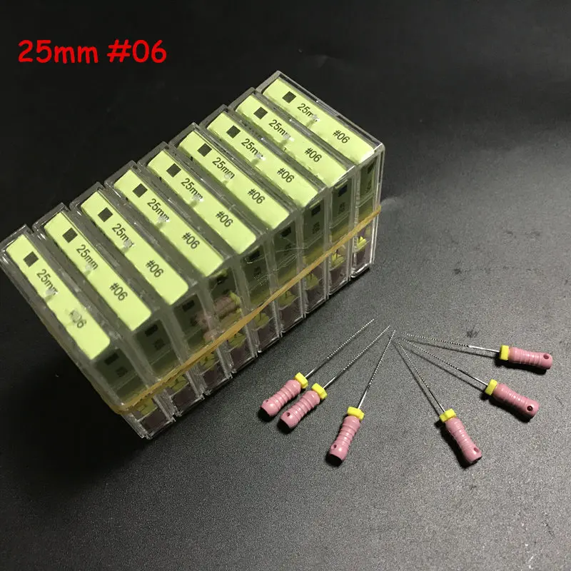 

10packs Endodontic Root Canal K Files (Hand Use) Dental K-File 25mm #06 Hand Use files Endodontic Instruments Dentist Tools