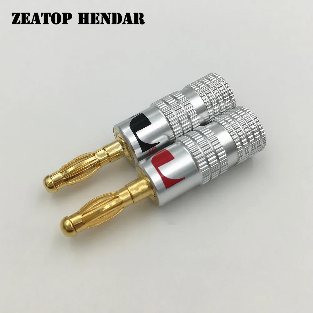 50Pcs 4mm Nakamichi Banana Plug 24K Gold Plated Speaker Copper Adapter