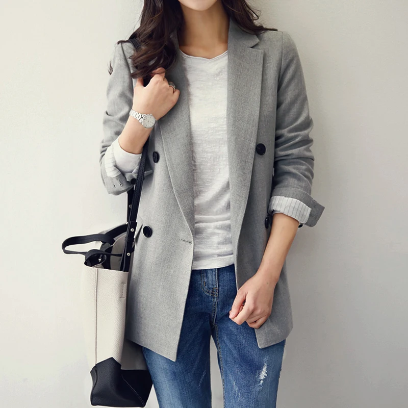 

2018 Spring New Korean Fashion Long Style Temperament Loose Large Size Women Casual Small Suit