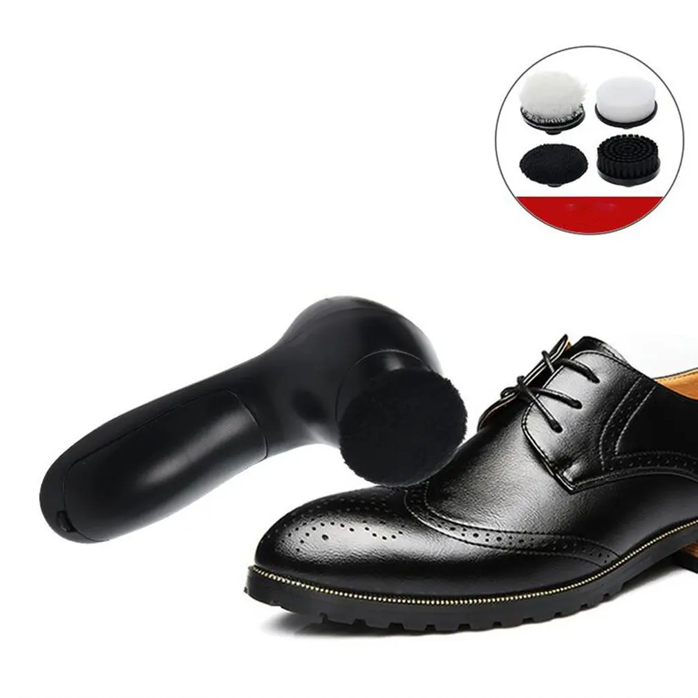 

Electric Shoe Brush Shine Shoes Polisher Polishing Handheld Automatic Cleaning Kit for Leather Bags Clothes 5AA Battery Black