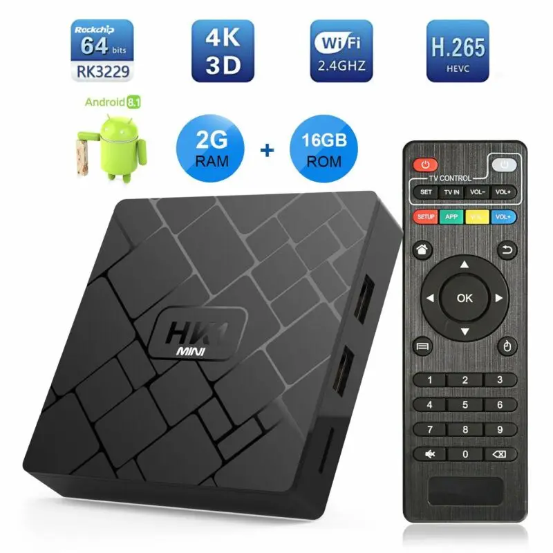 Android 8.1 Smart TV Box RK3229 Quad Core 4K H.265 2GB/16GB USB WiFi HD 2.4GHz 3D Ultra HD TV Wifi Bluetooth IPTV Top Box Android 8.1 Smart TV Box RK3229 Quad Core 4K H.265 2GB/16GB USB WiFi HD 2.4GHz 3D Ultra HD TV Wifi Bluetooth IPTV Top Box