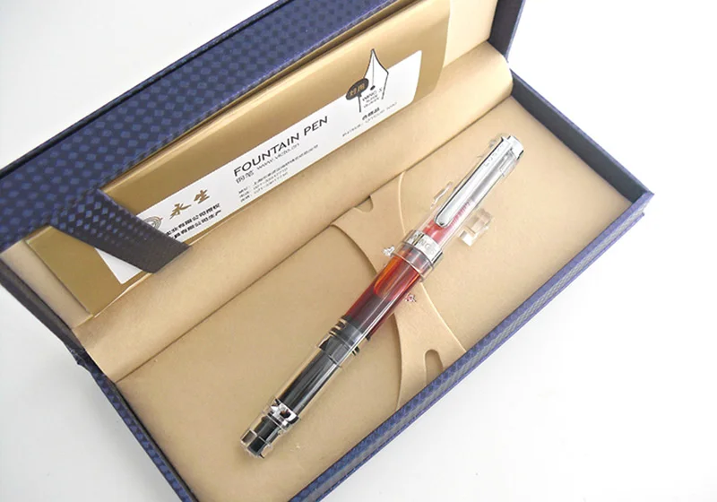 Wingsung Yong Sheng 698 14K Золотой наконечник прозрачная ручка поршневых чернил|ink pen|14k gold