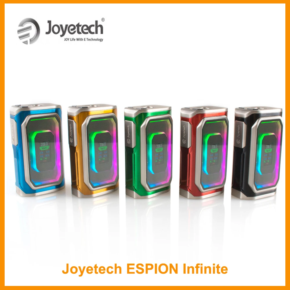 

Original Joyetech ESPION Infinite TC Box Mod Output 230W Power/RTC/Bypass/TC/TCR Modes 510 Thread Vpae Mod E-Cigarette