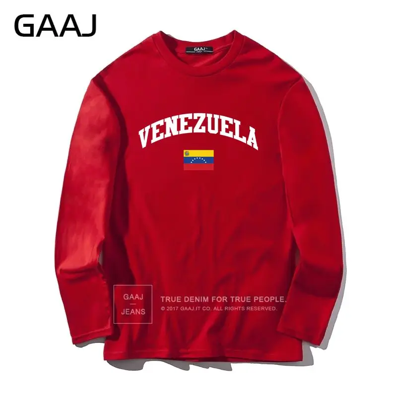 Футболка мужская GAAJ Venezuela Flag футболка брендовая одежда мужская и женская унисекс с длинными рукавами и круглым вырезом Diy напечатанная хип-хоп футболка# 5R6LX