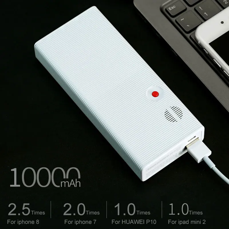 Remax универсальный внешний аккумулятор 10000mAh 18650 power Bank 5V 2.4A Внешнее зарядное устройство для samsung huawei сотовых телефонов