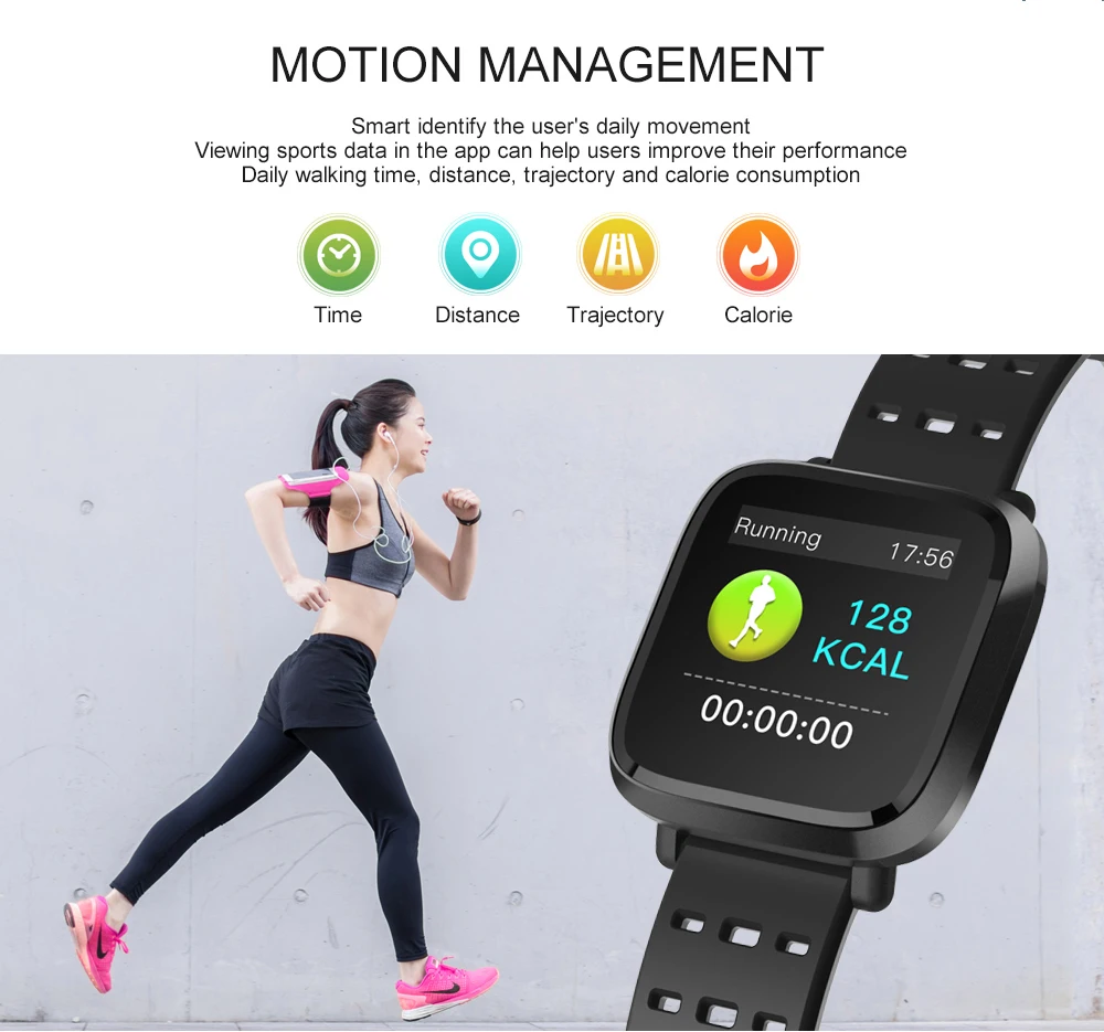 Torntisc Y8 Fitness Bracelet IP67 Waterproof support Multi-sports modes Blood Pressure oxygen monitoring Heart Rate smart band for Men women (8)