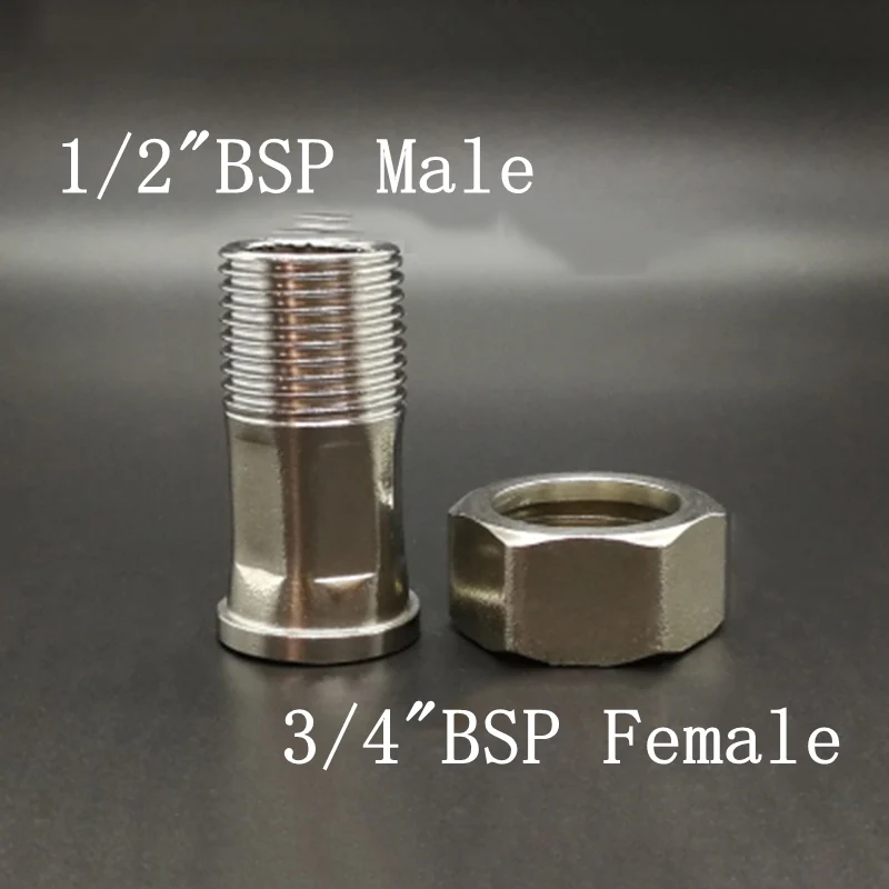 1/" 3/4" " BSP Мужской x 3/4" " 1-1/4" BSP внутренняя резьба 201 фитинги из нержавеющей стали соединитель адаптера Муфта - Color: NO1