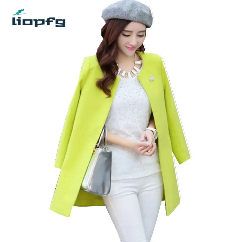 2018 New Women's Winter Coat Ladies No Collar Jacket Women Slim Middle