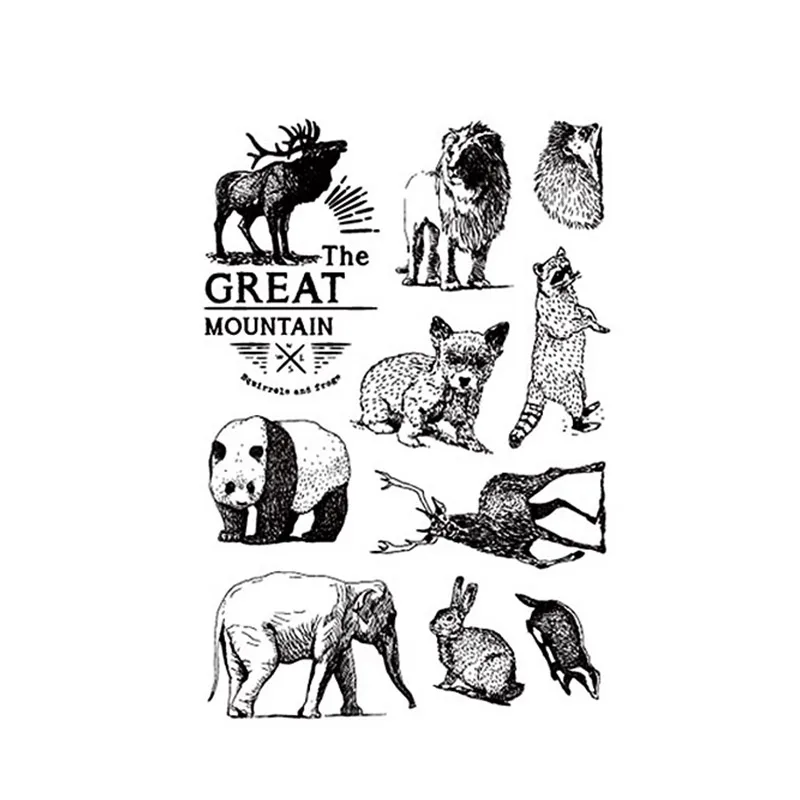 

New Forest Animals Panda Elephant Clear Stamps for Scrapbooking DIY Silicone Seals Photo Album Embossing Maker Template Crafts