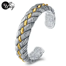 Venta Caliente Marca de Moda David UNY Alambre de la joyería Retro Vintage Elegante Brazalete Hermoso Regalo de San Valentín día de la Madre Envío Gratis
