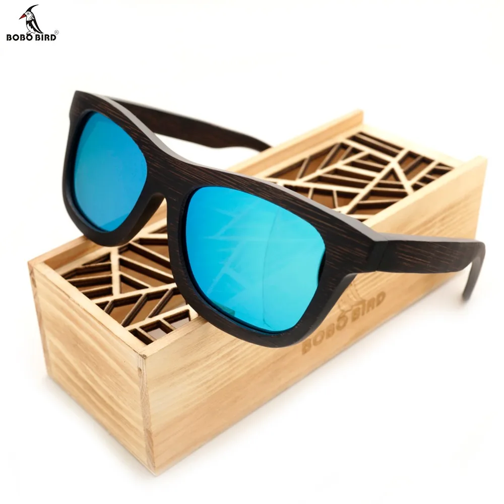 Bobobird мужские ретро деревянные бамбуковые солнцезащитные очки Квадратные Летние Стильные Роскошные брендовые дизайнерские солнцезащитные очки Polaroid в подарочной коробке