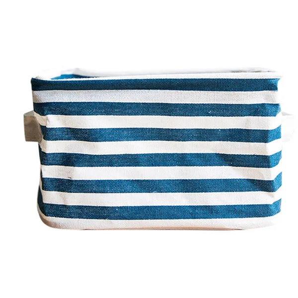 New Foldable Home Desktop Storage Basket Bags 5 Colors Storage Bin Closet Toy Box Cloth Container Organizer Fabric Basket fk3 - Цвет: Navy