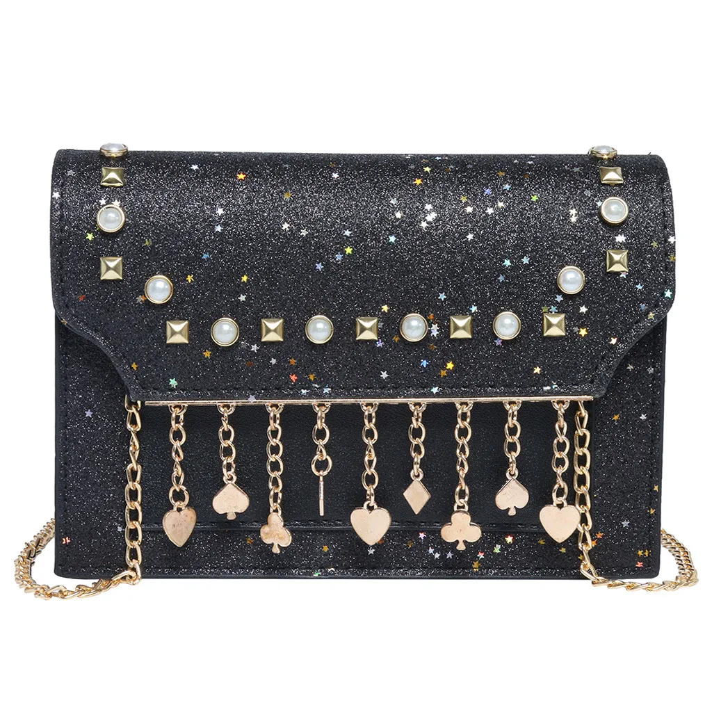 

Waist bags Fanny Pack Women Sequin Chain Colorful Small Square Bag Wild Shoulder Messenger Bling handbag Waist Pack Laser Chest