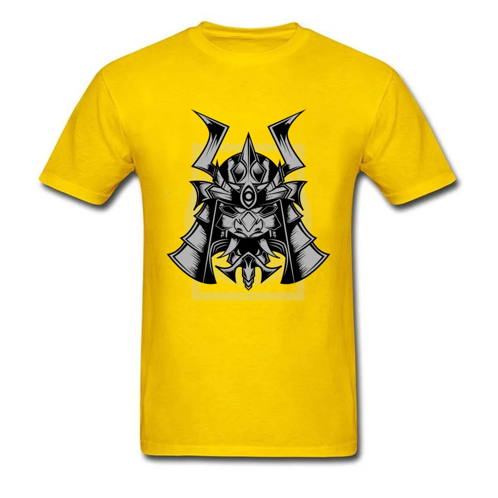 Samurai Head Tshirts Company Short Sleeve Print 100% Cotton Crew Neck Men Tops Tees Casual Tshirts Mother Day Drop Shipping Samurai Head yellow