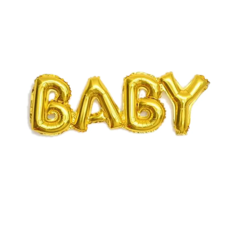 Воздушные шары из золотой фольги с надписью BABY/LOVE 16 дюймов|baby shower|wedding partywedding party