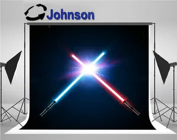 

star wars Light Swords Fight Blue And Red Crossing Lasers photography backgrounds Vinyl cloth Computer print party backdrops