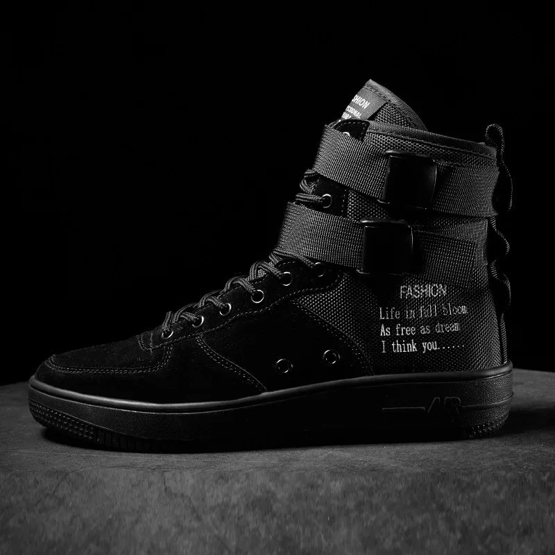 

Casual Shoes Men Autumn 2018 Footwear Men's White Red Sneakers army boots Lace Up Flats Breathable Fashion Men Hip Hop Shoes