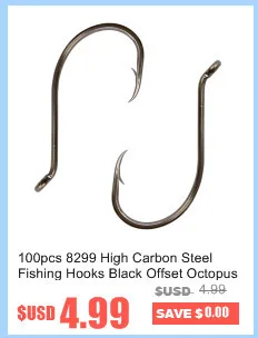 180pcs 92247 High Carbon Steel Fishing Hooks Black Offset Long Barbed Shank Baitholder Bait Hook Size 1 1/0 2/0 3/0 4/0 5/0 6/0