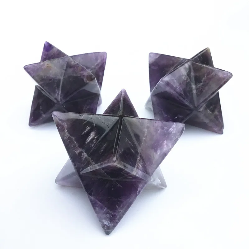 Natural Amethyst merkaba star Gemstone crystal Merkaba Stars 4