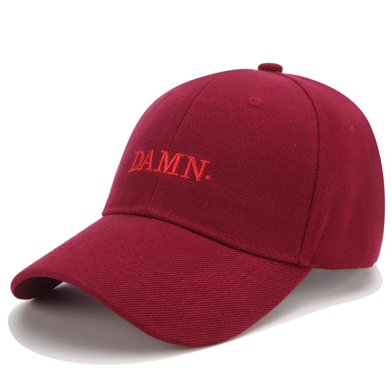 Бейсболка с надписью «DAMN Rapper», бейсболка Kendrick Lamar Dad, Мужская кепка в стиле хип-хоп, Регулируемая Кепка s для мужчин и женщин, хлопковые шапки унисекс с вышивкой - Цвет: RedWine