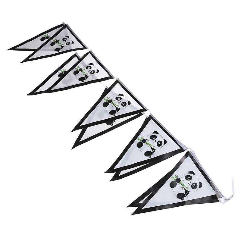 New 1Pcs Panda Theme Banners Party Birthday Panda Decorations Party Disposable Tableware Party Favors Panda Flags