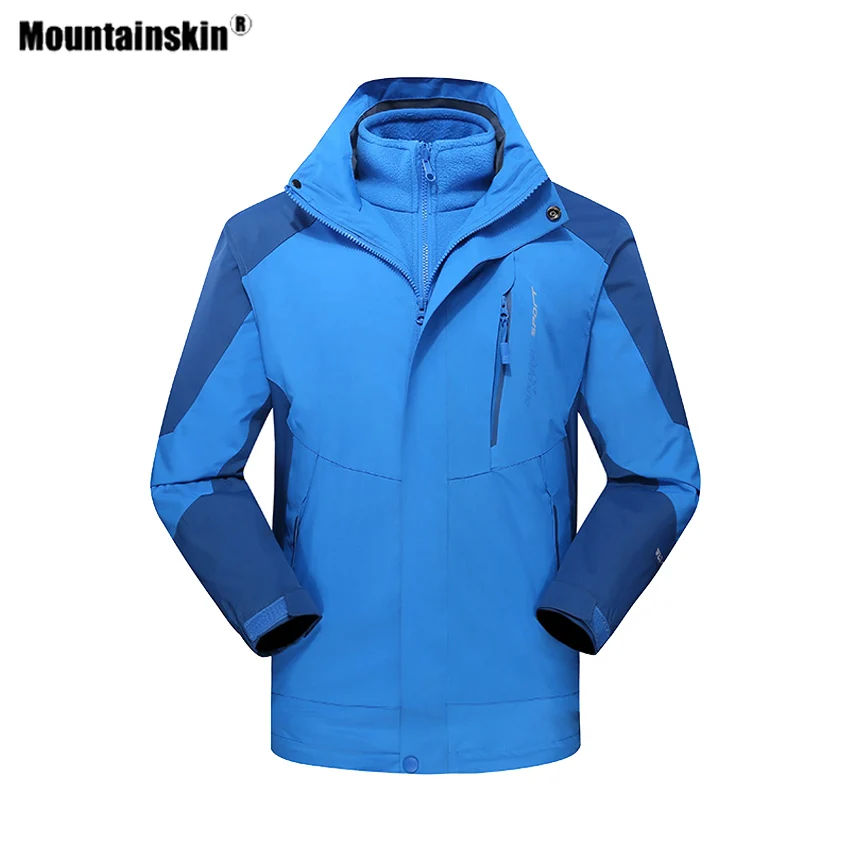 Mountainskin Мужская и женская зимняя куртка для пешего туризма из 2 предметов уличная