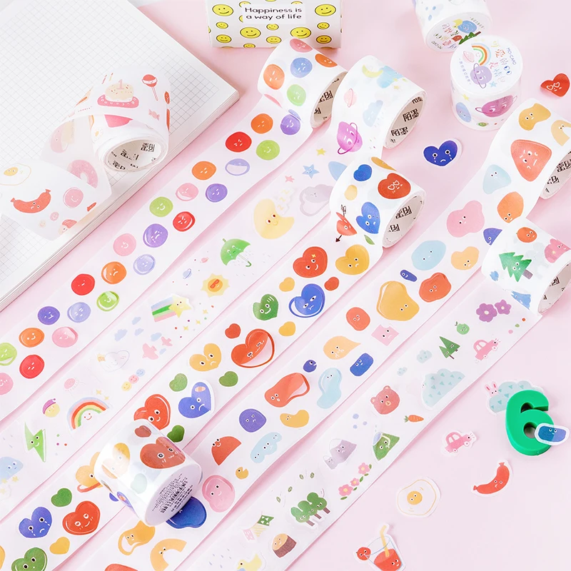 

Cute Cartoon Label Bullet Journal Washi Tape Set Masking Tapes For Kids DIY Decorative Diary Scrapbooking Photo Ablums