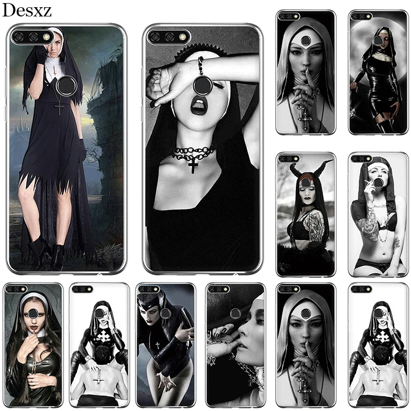 Чехол для телефона Huawei Honor 6A 7A 7X 8X 8 9 10 Pro Lite Y6 2018 Nun Sexy Girl из мягкого ТПУ | Мобильные