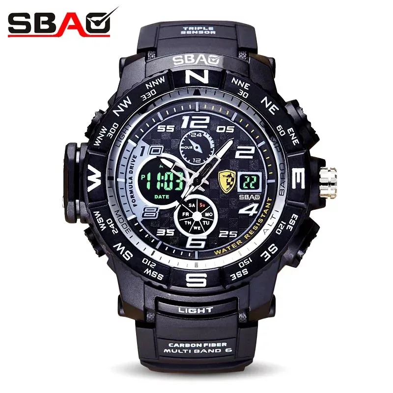 

led children Watch Men boy 3 Bar Waterproof Sports Military Analog electronic black Digital kids men's wrist watches