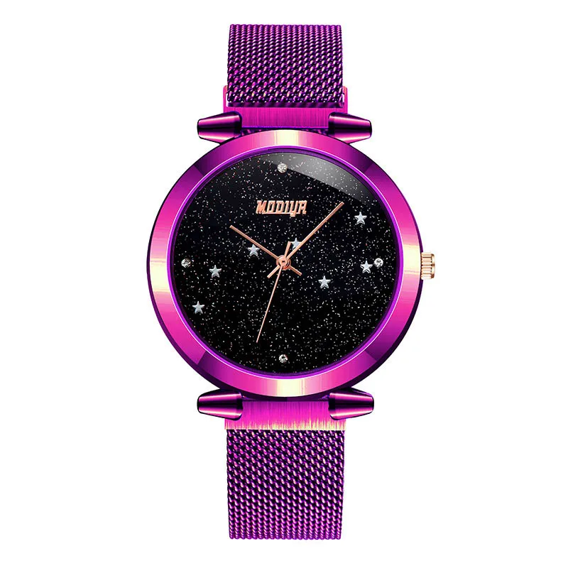 

Starry Sky Top Watches Women Quartz New Magnetic Luxury Band Rose Gold Diamond Creative Wain Casual Bracelet Relogio Feminino