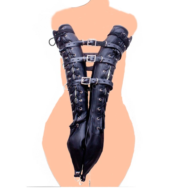 PU-Leather-Arm-Harness-Armbinder-Wrist-Cuffs-Bondage-Restraints-Hand-Cuffs-Arms-Behind-Back-Accessories-Games