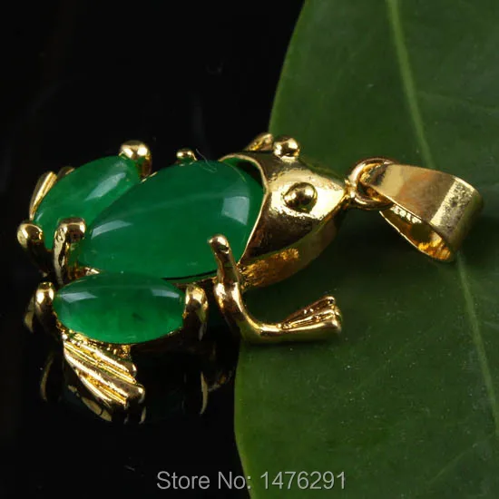 

16X29MM Stone Imitation Green Jades Bead Frog Pendant 1PCS
