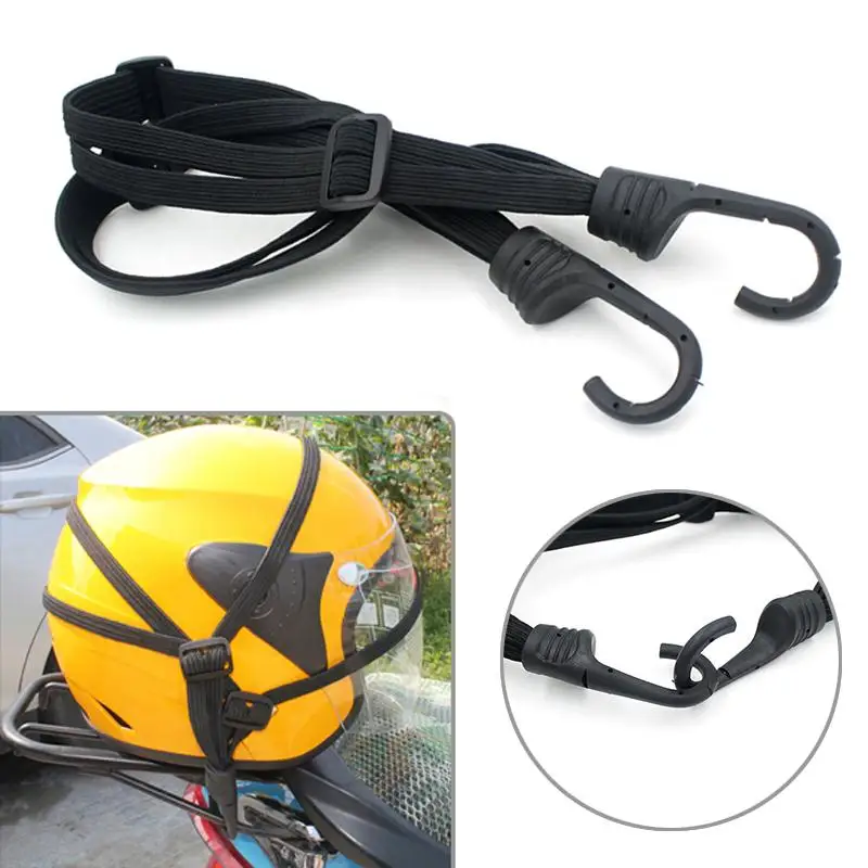 

2 Hooks 60cm Retractable Motorcycle Helmet Rope Motorbike Helmet Bag Luggage Fixed Strap Elastic Band String Net