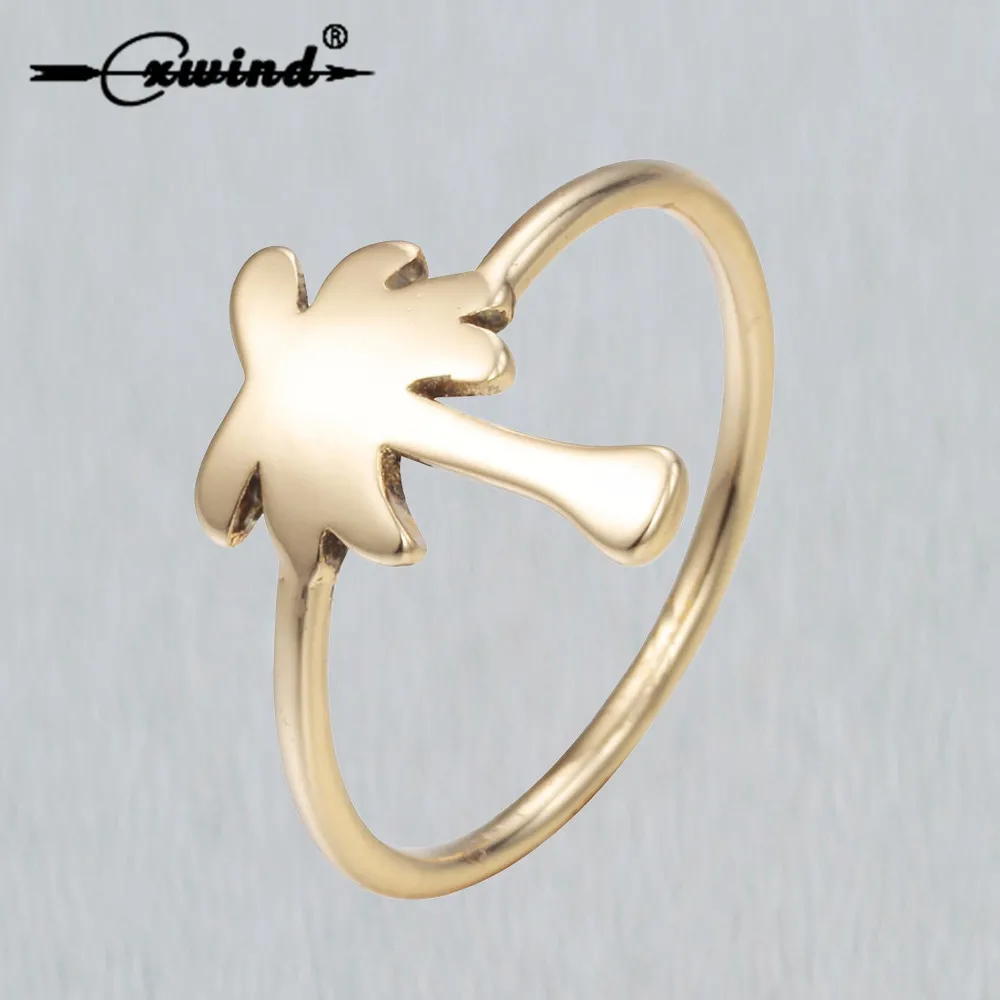 

Cxwind Tiny Palm Tree Rings in Brass Tropical Charm Gold Coconut Tree Rings for Women kids Finger Knuckle Toe Fashion Jewelry