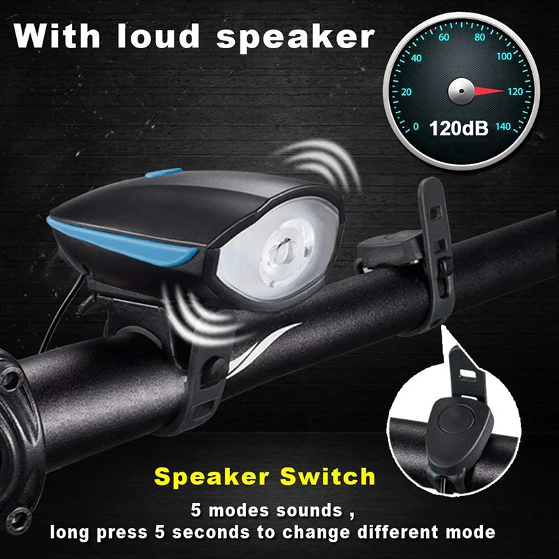 Best Zacro Bicycle Light with Bell 250 Lumen Running Lights Multifunction Headlight for Bicycle Mtb Road Cycling Led Accessories 2
