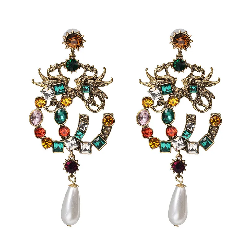 JUJIA, фирменный дизайн, богемные Роскошные Разноцветные серьги-капли с кристаллами, ювелирные серьги для женщин, свадебные подарки для вечеринки - Окраска металла: 52201-MT