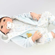57 см куклы Reborn Младенцы реалистичные Мальчики пол полный силикон Твердые волосы укоренились Мода ребенок bonecas juguetes