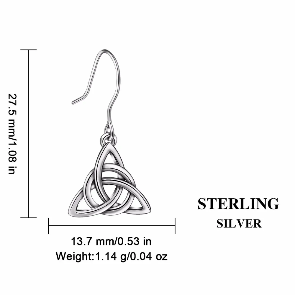 Серьги в виде сердечка Angel Caller Настоящее серебро Rhodium Luck ирландский кельтикс с