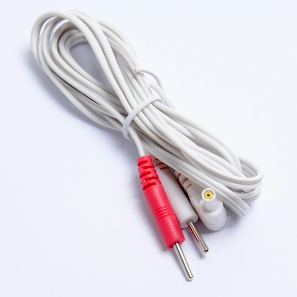 

4 Pieces Replacement Jack DC Head 2.35mm Electrode TENS Unit Lead Wires Connector Cables