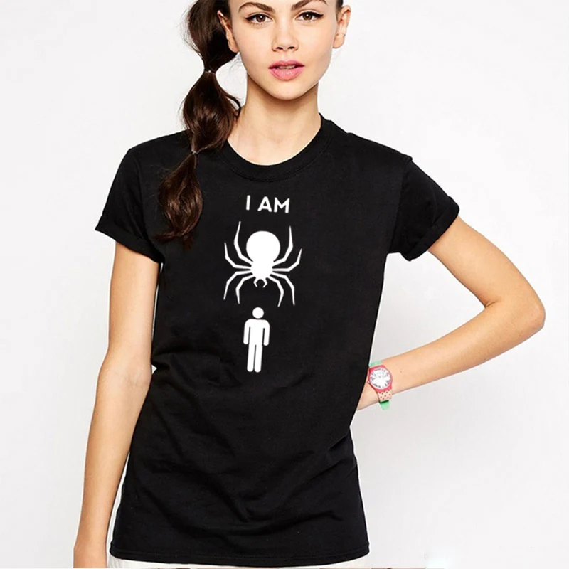 

LUS LOS Spider man printing Female t-shirt fashion boyfriend wind Cartoon print t-shirt short sleeve comfortable t-shirt