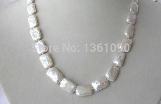 

000173 stunning big 15mm baroque white freshwater cultured pearl necklace AAA