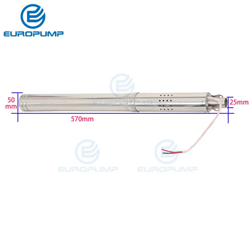 EUROPUMP модель(NS242T-20) 24 В dc Солнечный водяной насос, глубокий погружной насос 50 мм(2 дюйма) Малый диаметр с внутренним contro