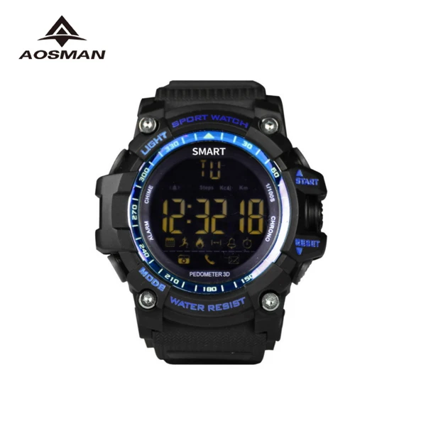 Aosman sportwatch 5ATM Водонепроницаемость swimmming Смарт-часы для мужчин Поддержка Bluetooth, функцией приема звонков и отправки смс, возможностью использования приложений типа Секундомер с напоминанием будильник X6 - Цвет: Blue