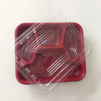 

500pcs/lot Disposable Plastic PP Box Fast Food Packing 22*19*3.3cm 3/4 Compartment Storage Container With Lids