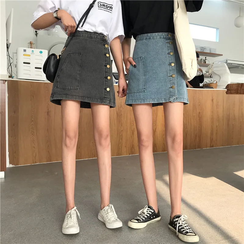 2 цвета Mihoshop Ulzzang Корейская женская модная одежда летняя простая джинсовая юбка с