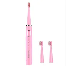 Взрослые звуковые электрические зубные щетки Dupont head акустическая электрическая зубная щетка 5 режимов розовая черная электрическая зубная щетка