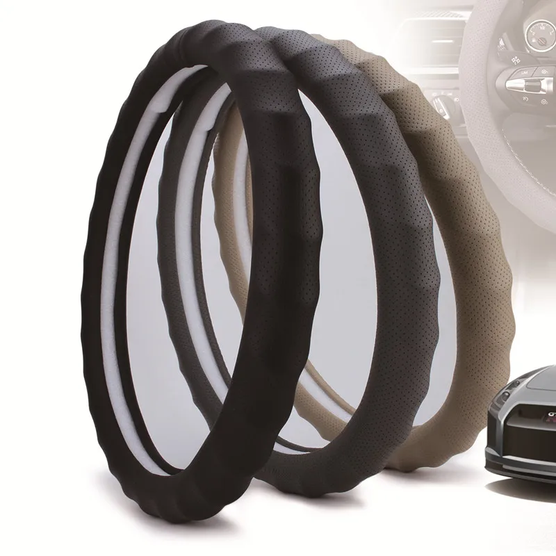 Car accessories Leather Car steering wheel cover All year can use sport Car styling Auto steering wheel Diameter (2)