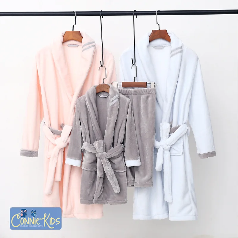 

2018 Aiqingsha Mother Father and Daughter Son Clothes Pajamas Flannel Children's Bathrobe Parent-child Bathing Suit Pyamas Dress