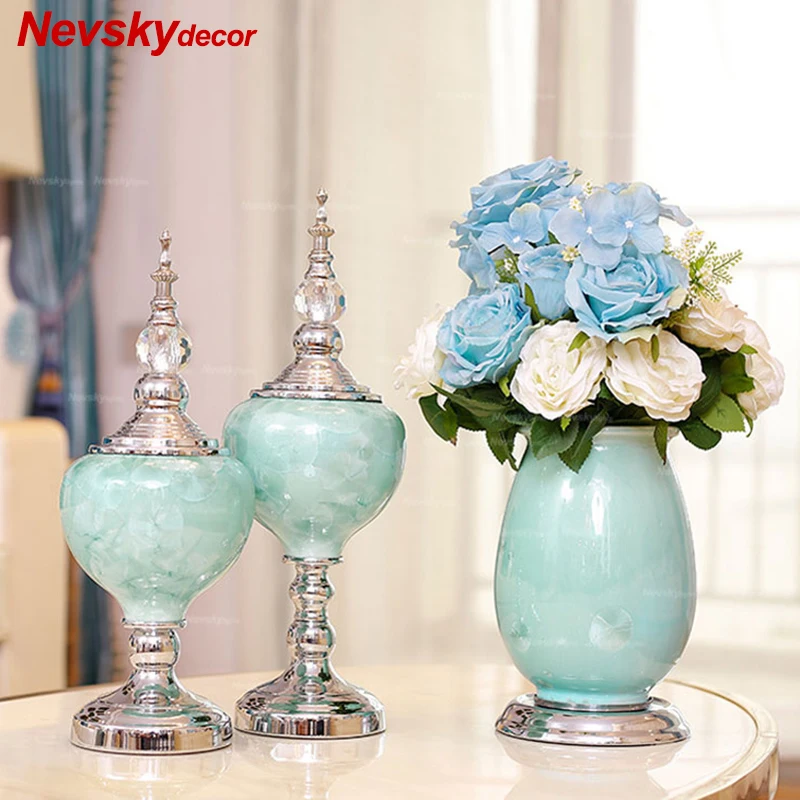 

Porcelain vase decoration home Silver vases for flowers floor vase mariage decor for homes tabletop vase modern terrarium