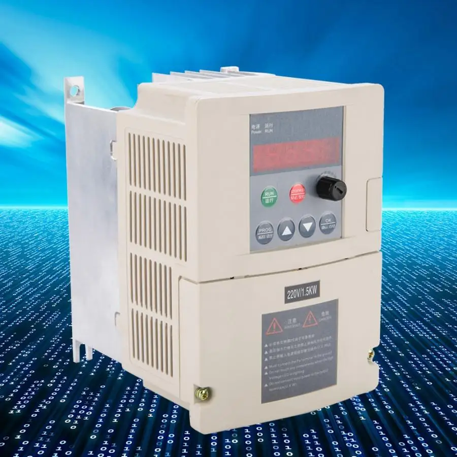 

220V 1.5kW Frequency Inverter 9.6A VFD Single-phase Speed Control Variable Frequency Inverter 3 Phase Output Frequency Converter